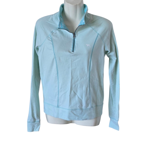 Victoria's Secret Aqua Quarter-Zip Sweatshirt - Picture 2 of 7